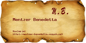Mentzer Benedetta névjegykártya